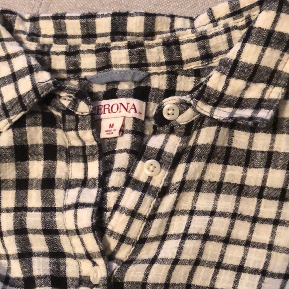 Off white and black plaid shirt - Picture 5 of 8